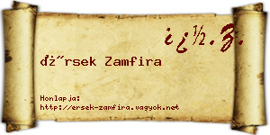 Érsek Zamfira névjegykártya